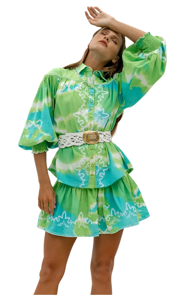 JM Hayley Shirt Green/Aqua O/S