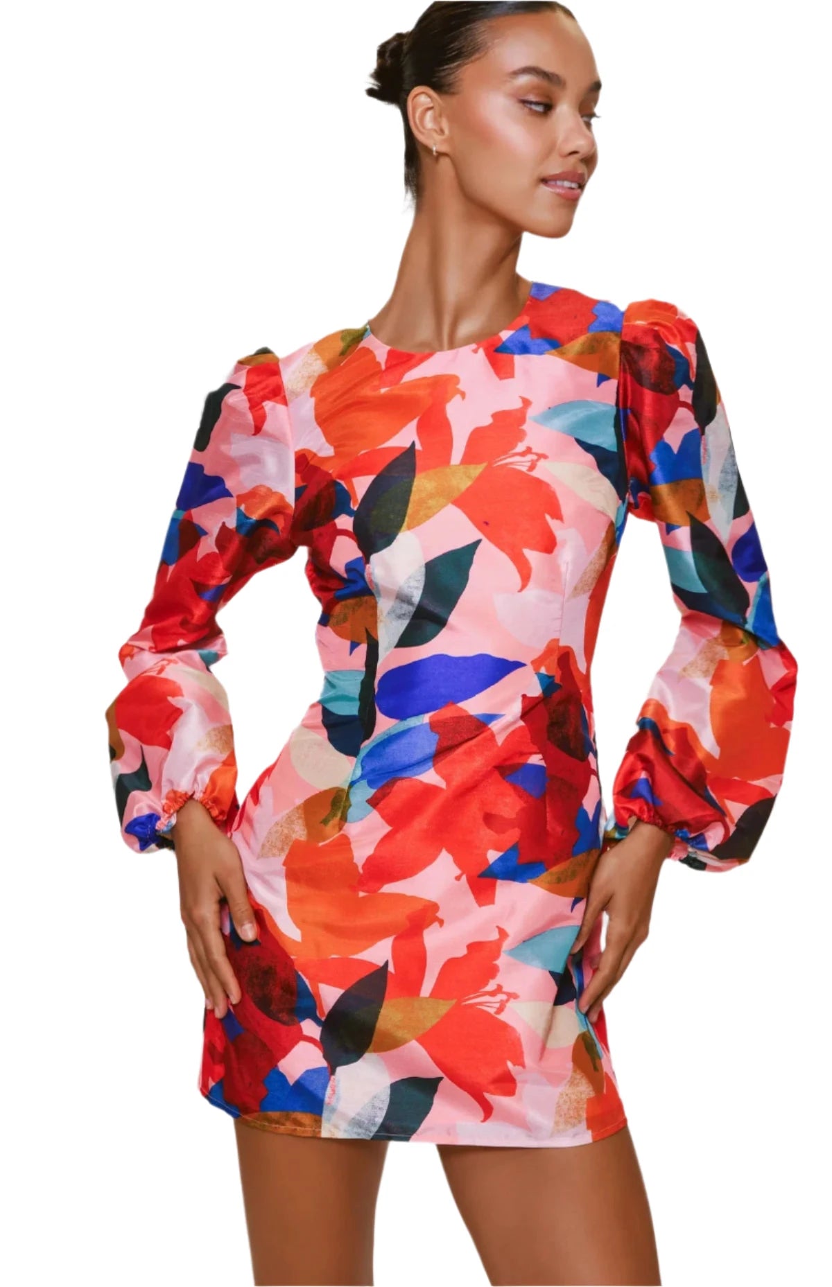 HUT Carolyn Dress Coal Papier Mache Floral