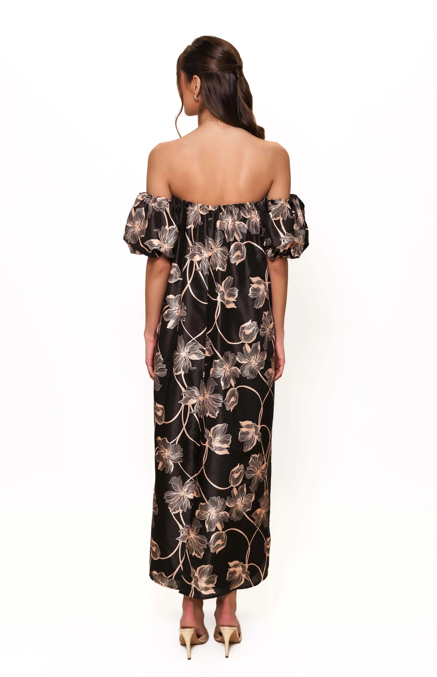 Iris Maxi Dress - Black/Apricot