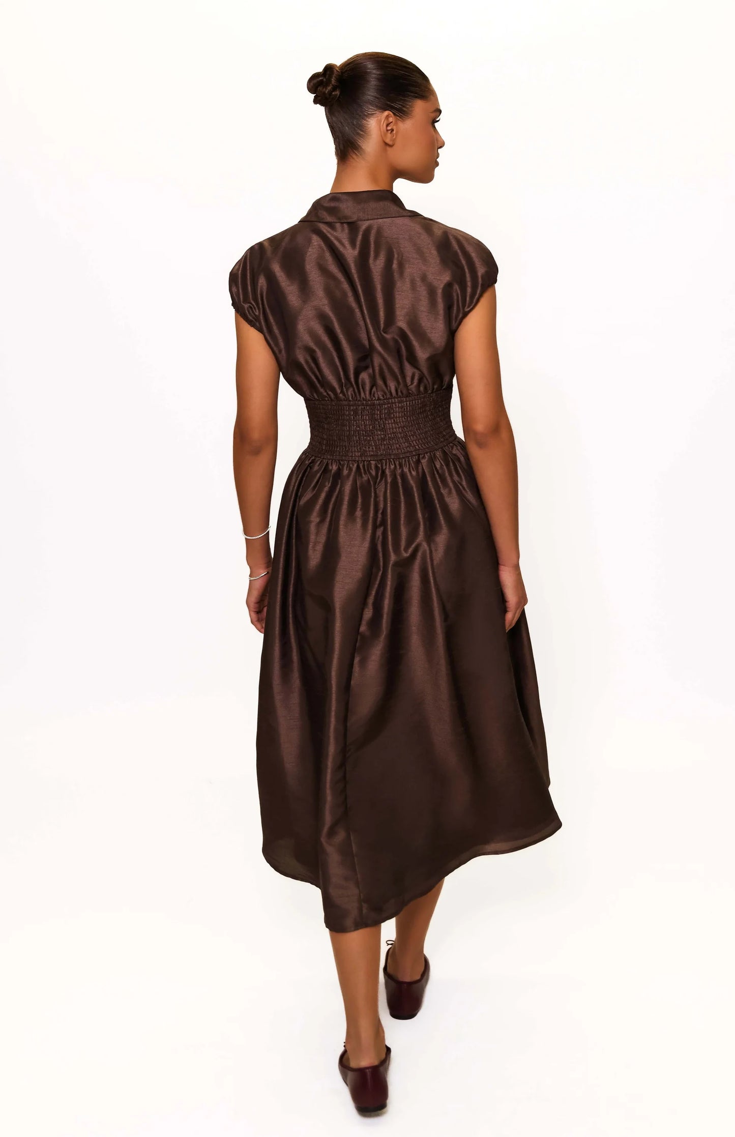 Trevy Midi Dress- Brown