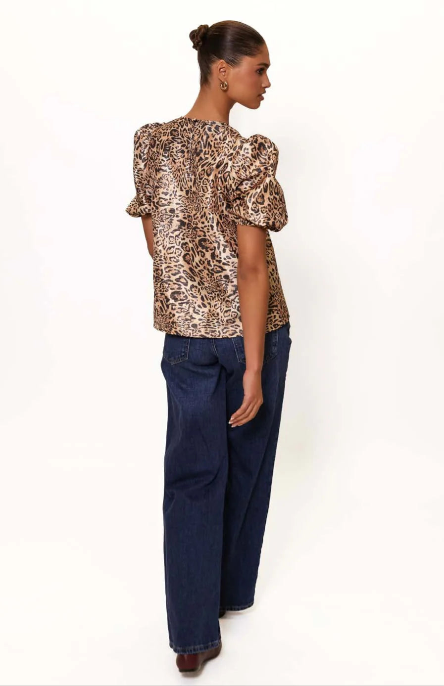 Nadine Top - Leopard Swirl
