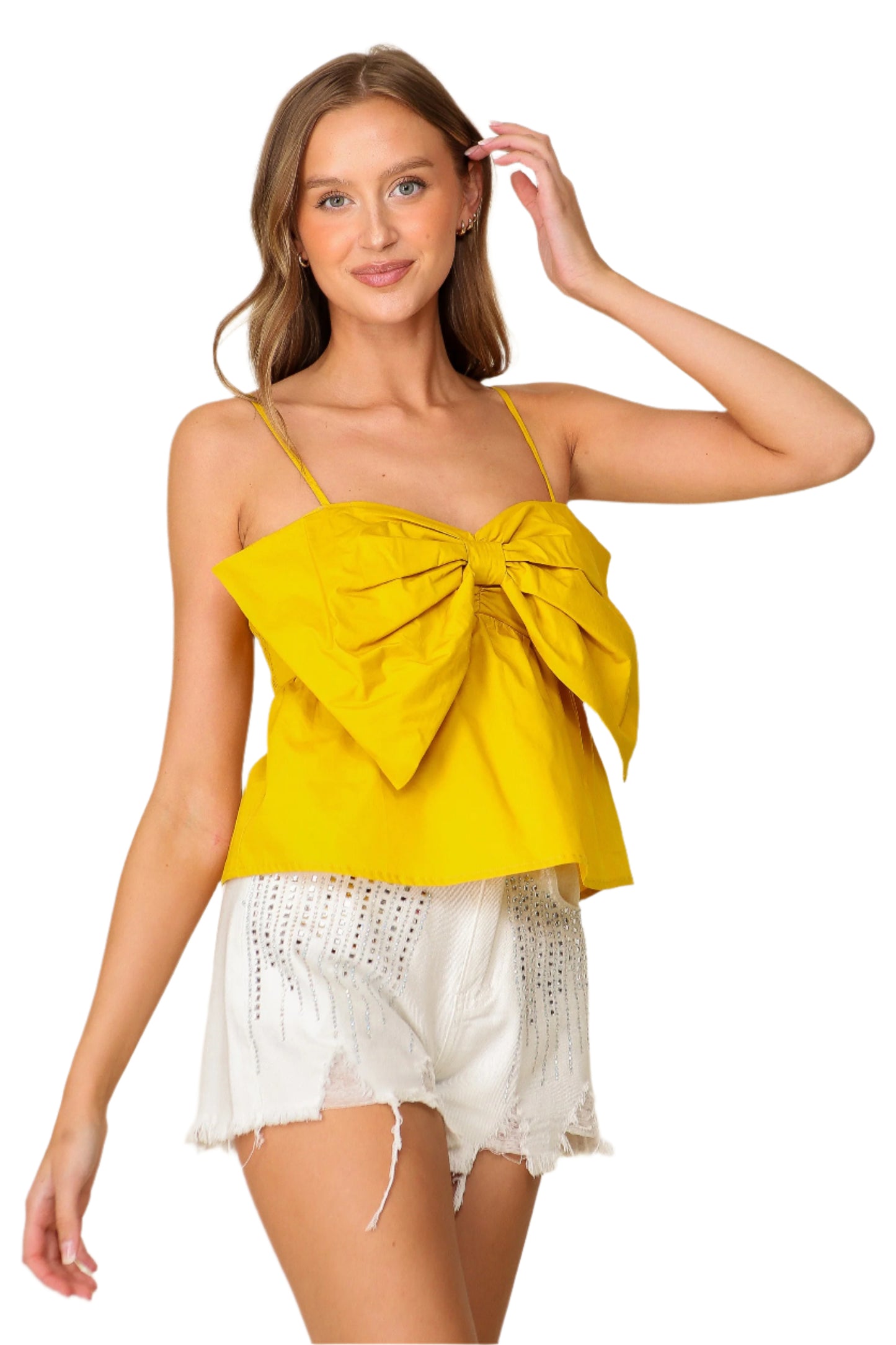 Game Day Bow Tie Top - Gold