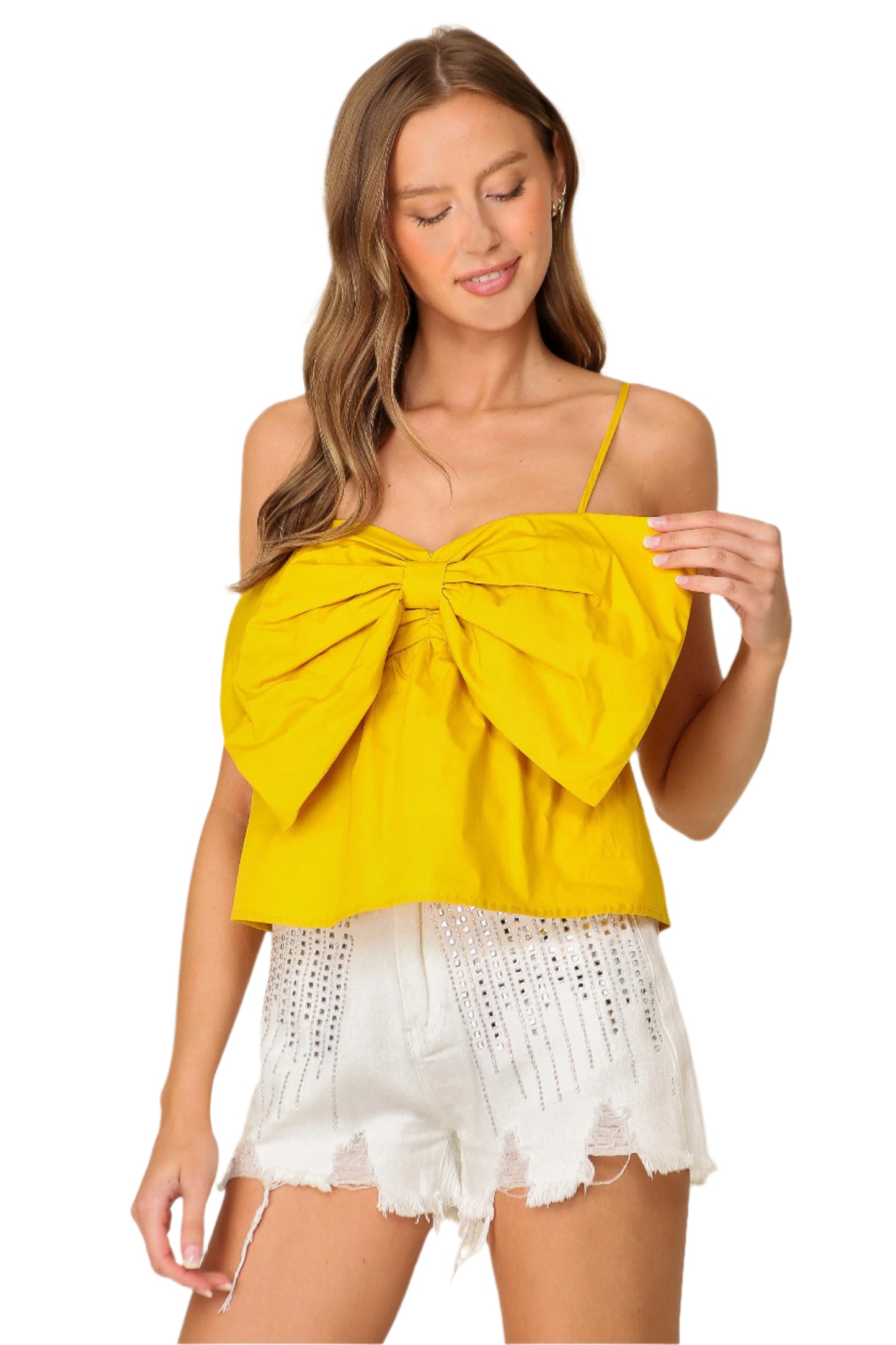 Game Day Bow Tie Top - Gold