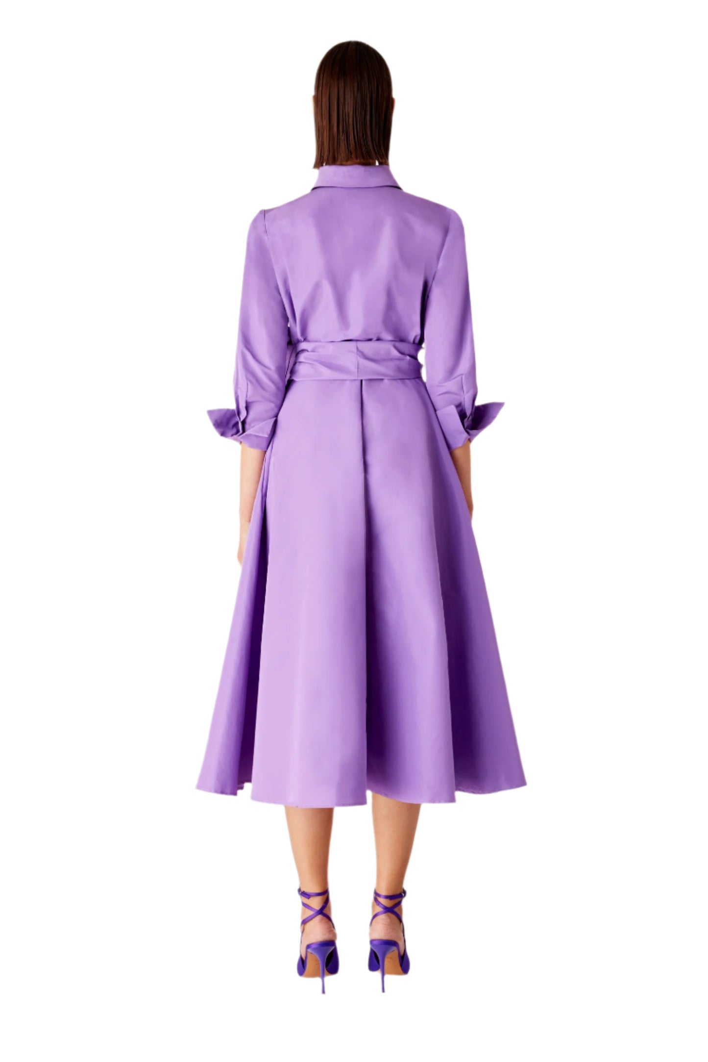 Shirtwaist Midi Dress - Purple