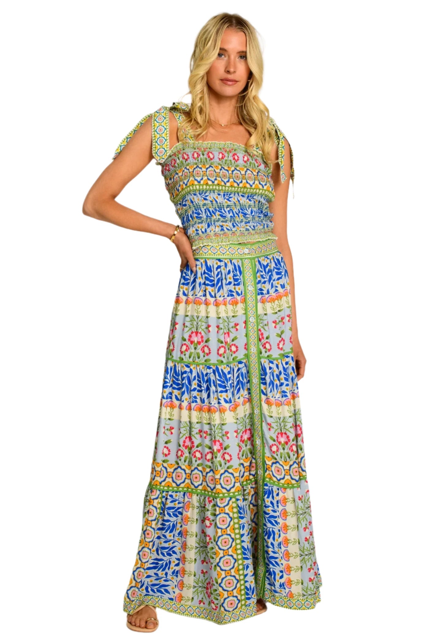 Delphine Top - Spring Mixed Stripe