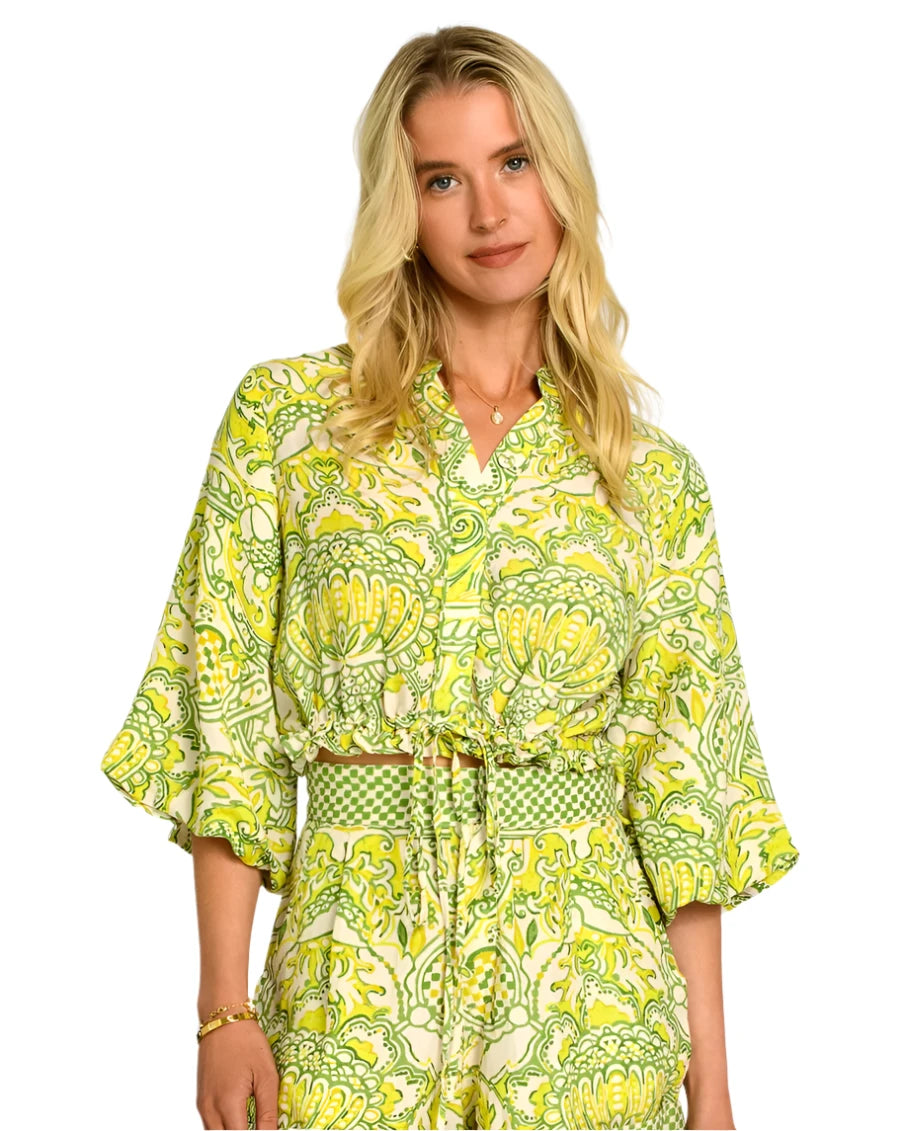 Maeve Top - Damask Limeaid