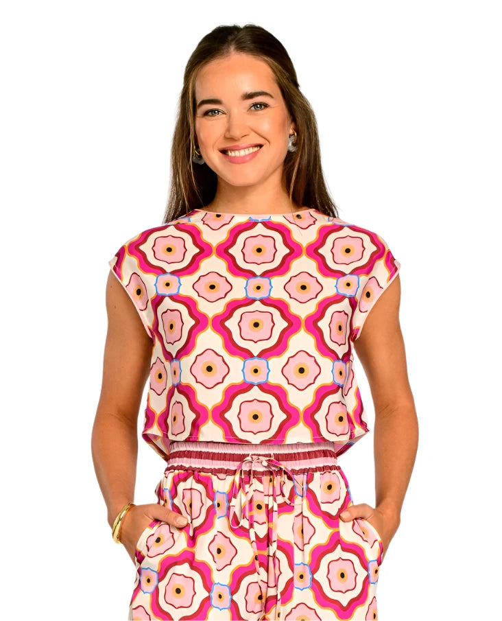 Jackie Top - Trellis Pink