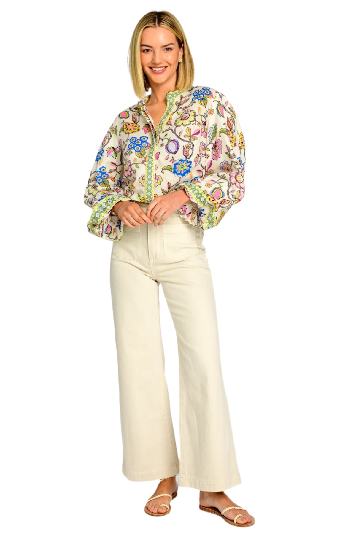 Emily Top - Spring Flower Ivory