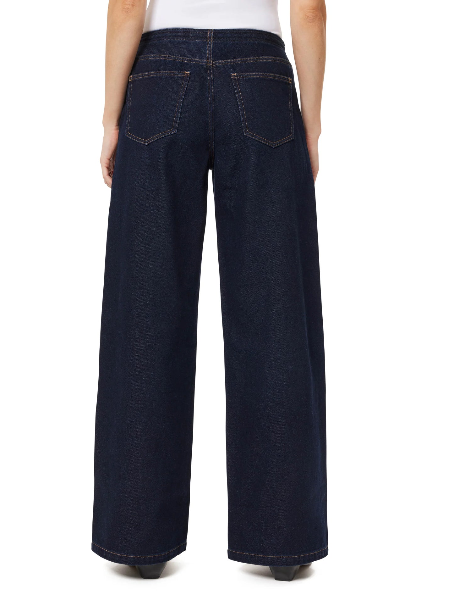 Jade Drawstring Wide Leg Jeans - Rinse