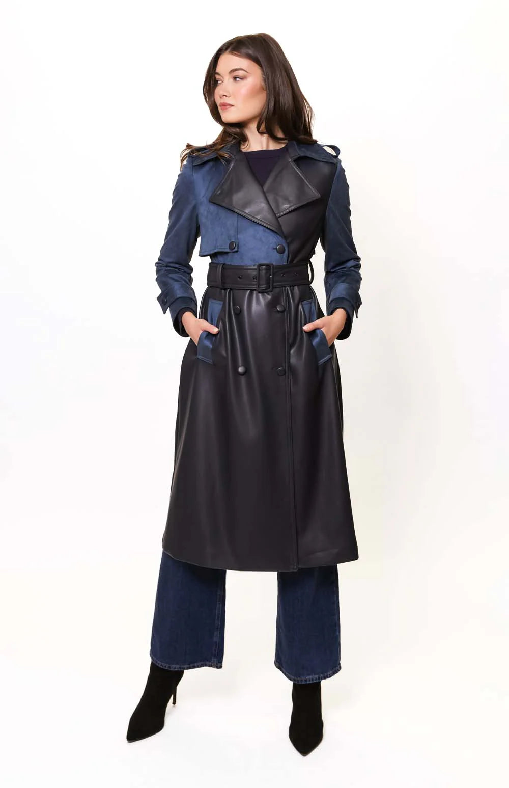 Stasia Trench Coat - Navy