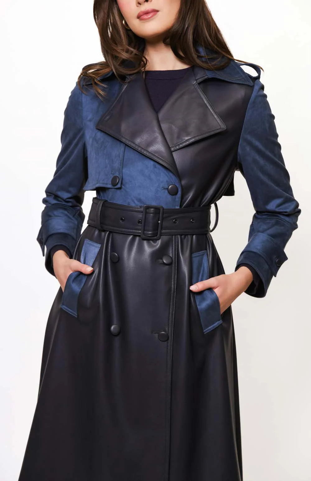 Stasia Trench Coat - Navy