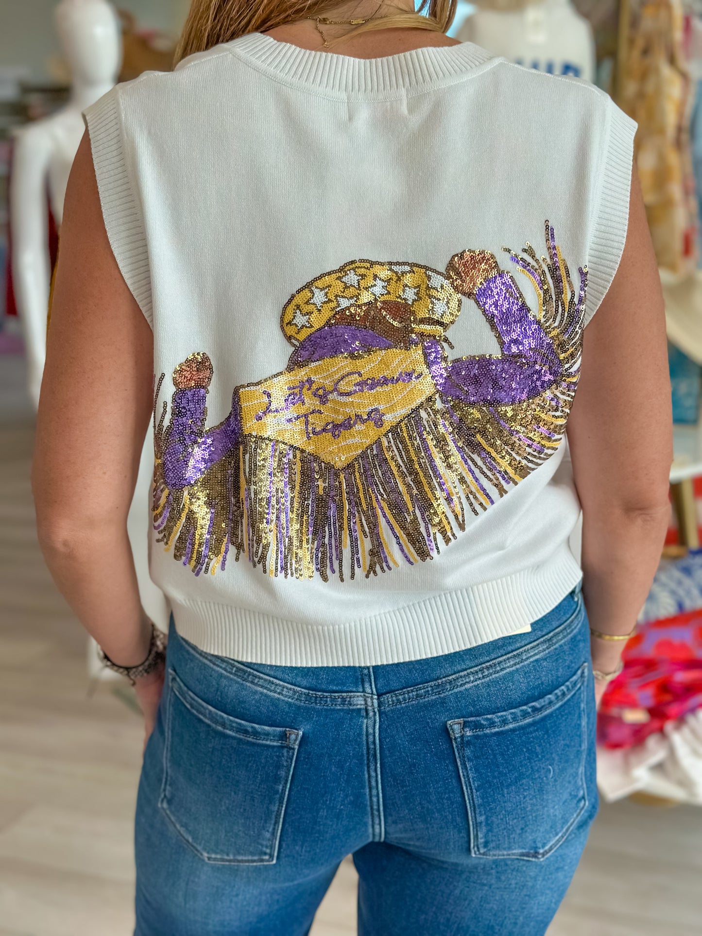 Meet me in Baton Rouge Top - White