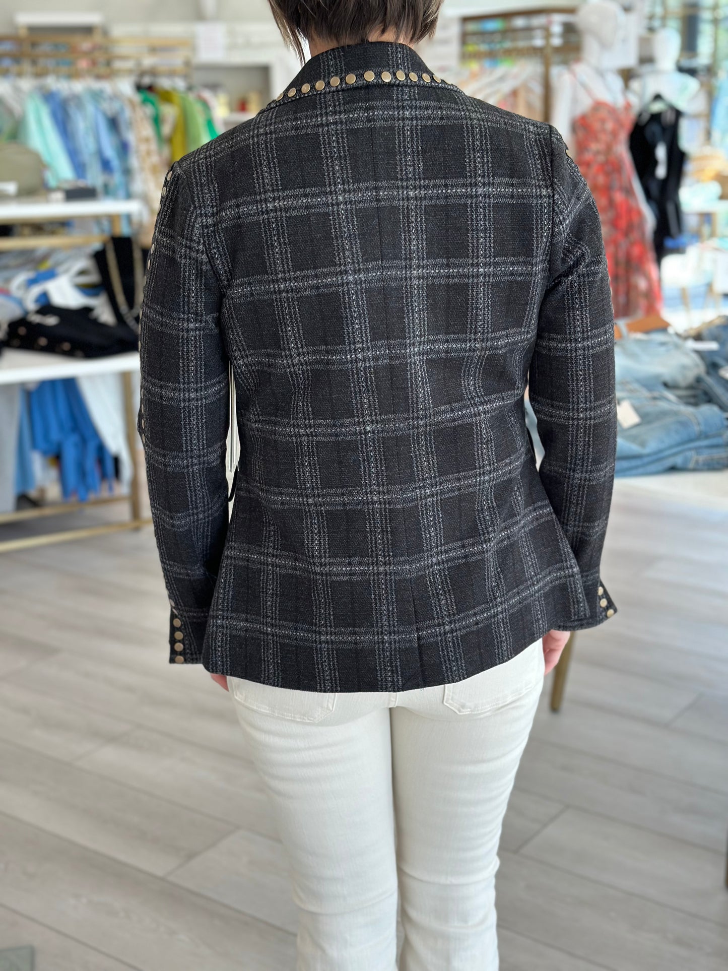 Jay Plaid Studded Jacket