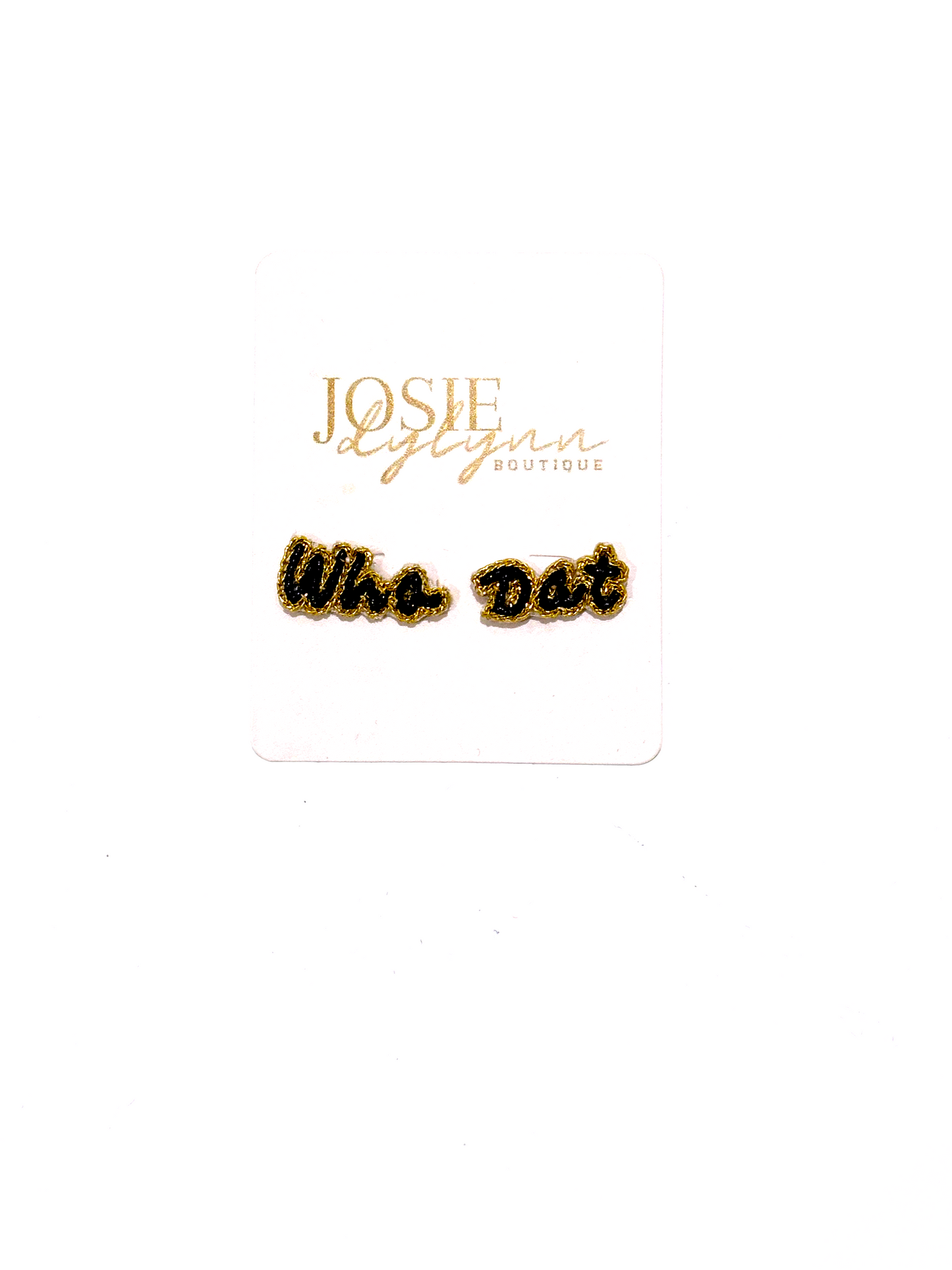 Game Day Phrase Earrings Who Dat