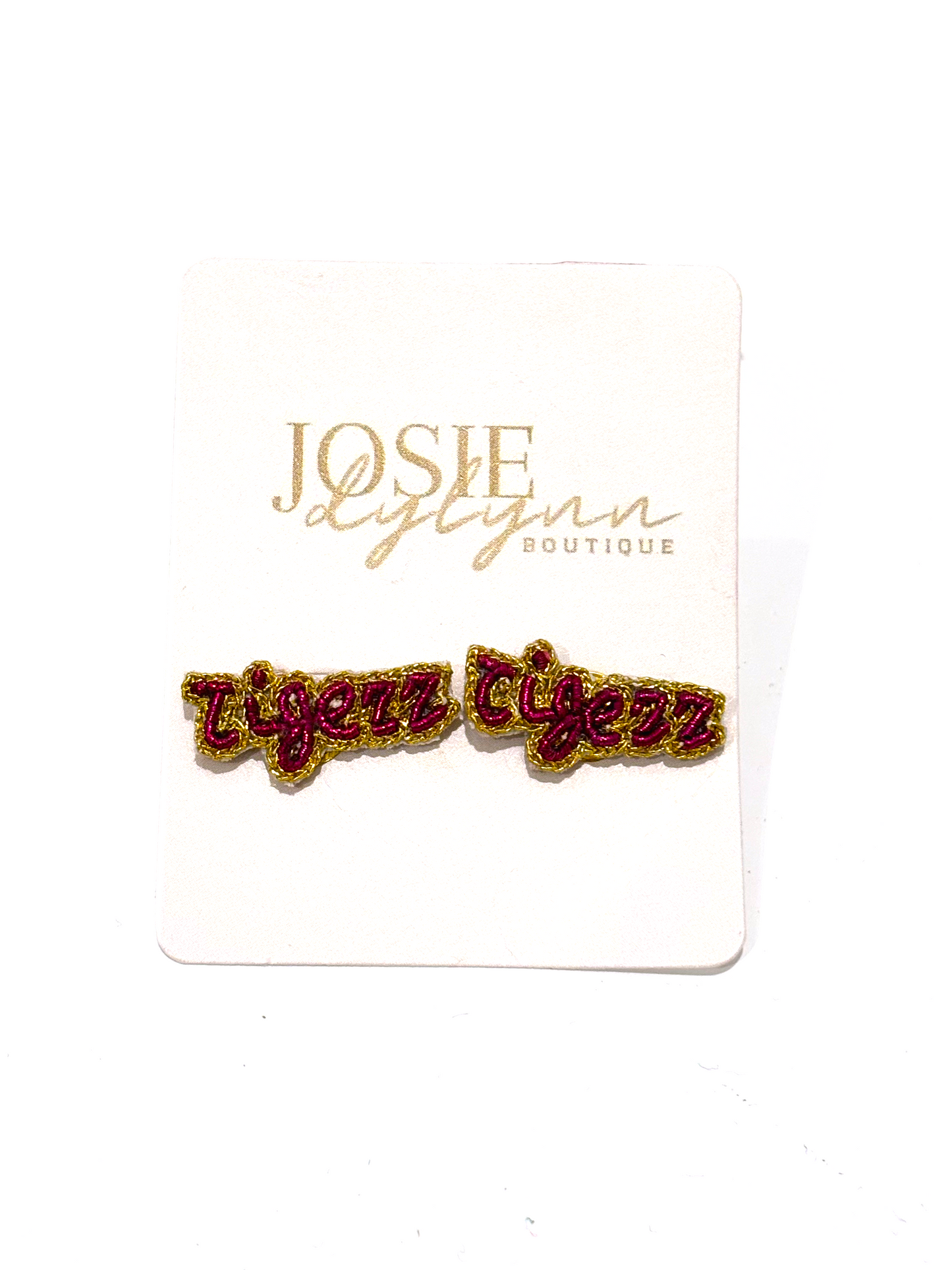 Game Day Phrase Earrings - Tigers
