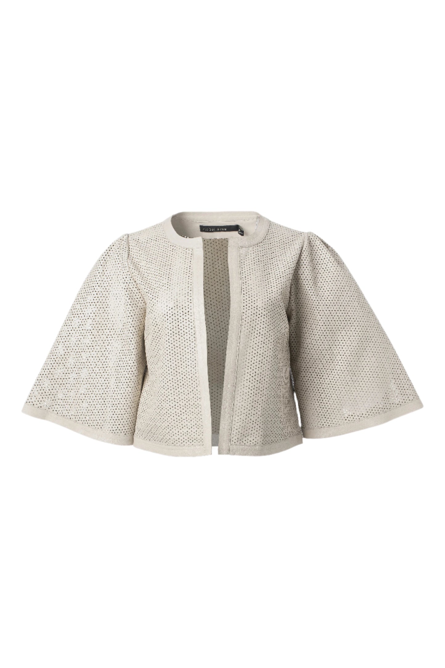 Perforated Leather Jacket - Bone