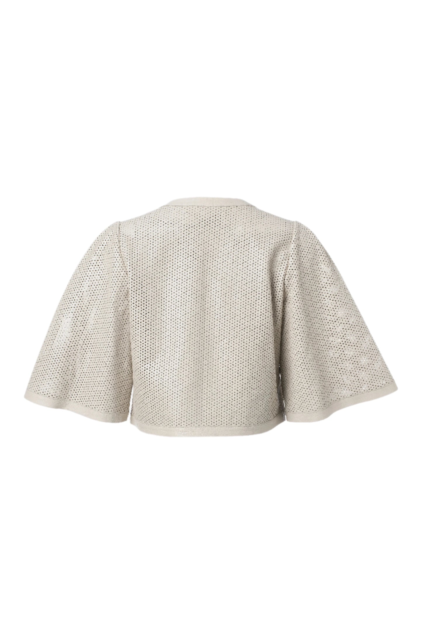 Perforated Leather Jacket - Bone
