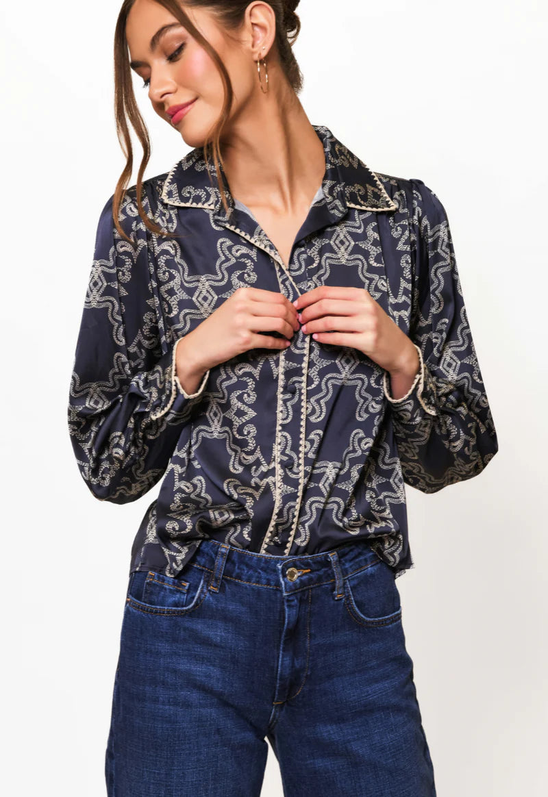 Kodie Rodeo Top - Navy