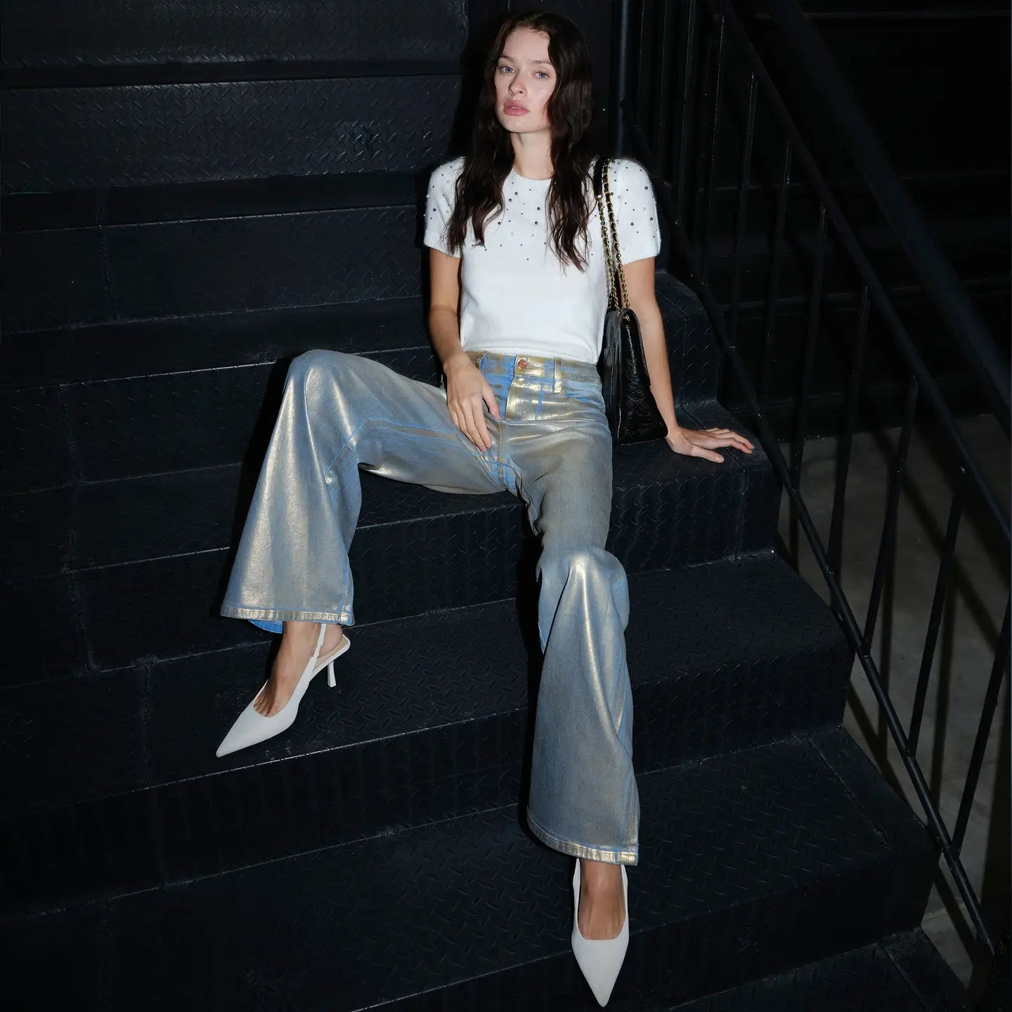 Gold Metallic Jeans