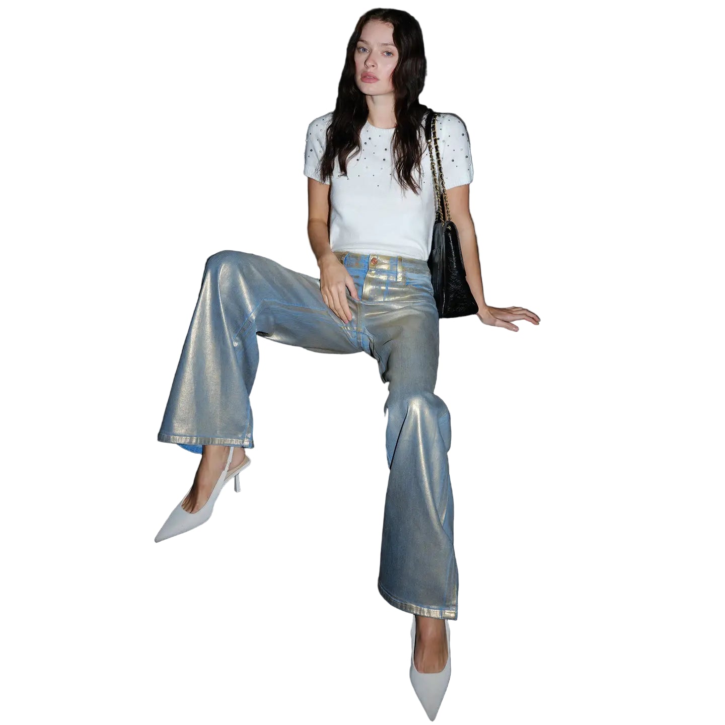 Gold Metallic Jeans