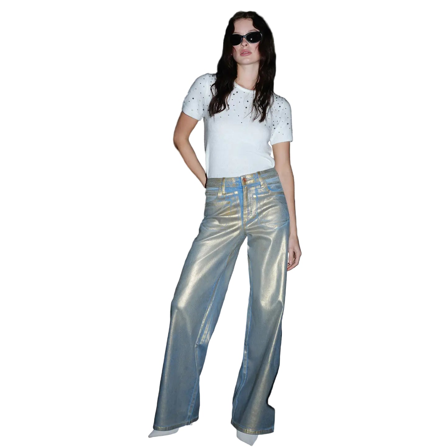 Gold Metallic Jeans