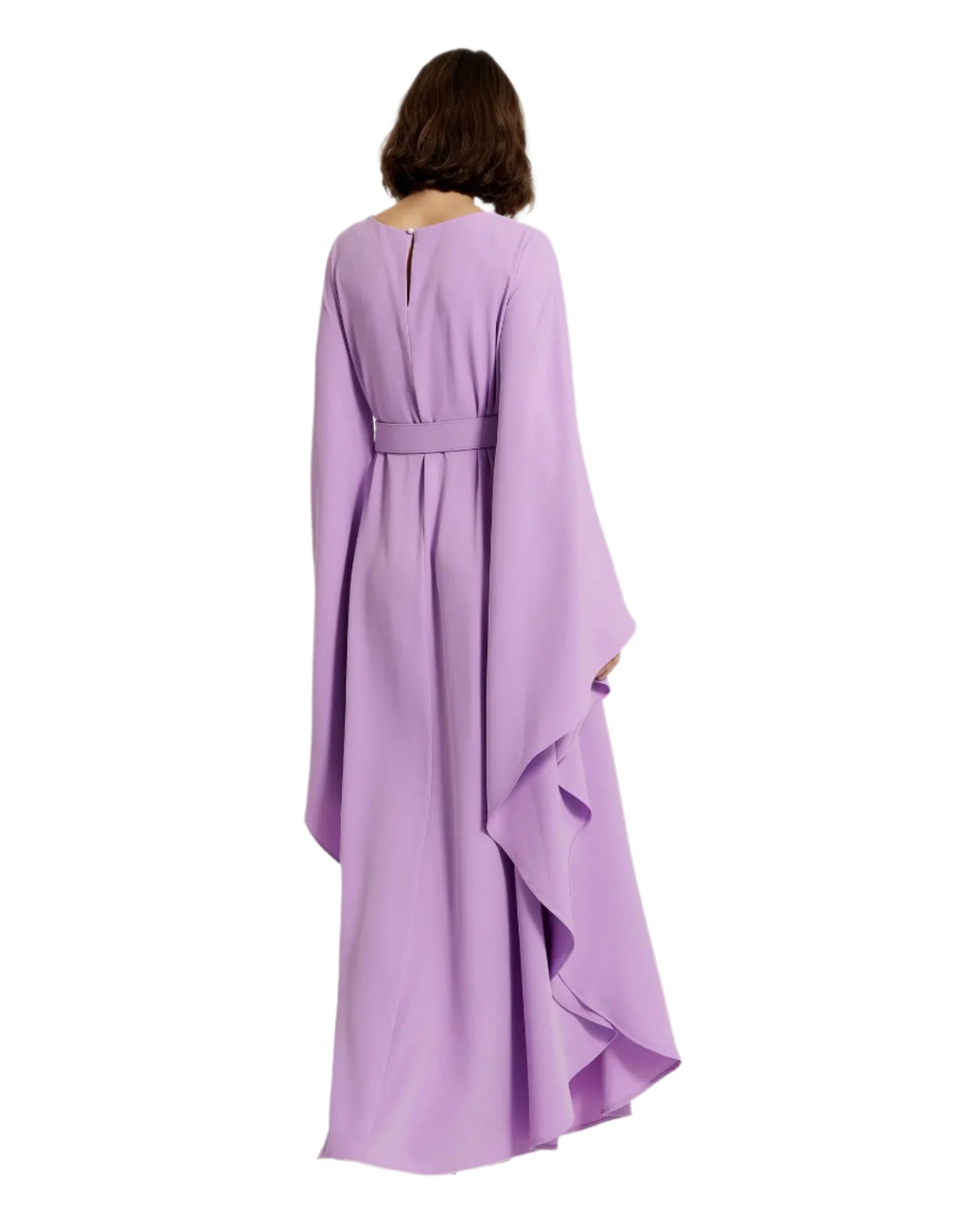 Crepe Caftan Boat Neck Dress - Orchid