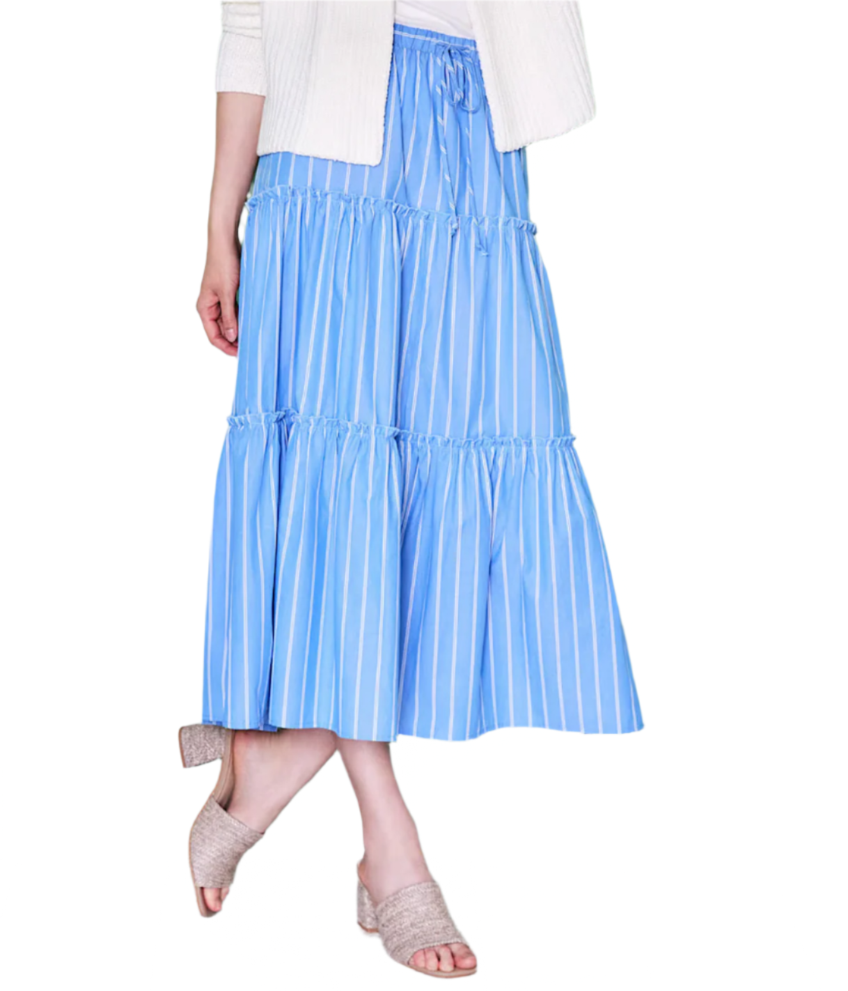 Tiered Midi Skirt - Blue