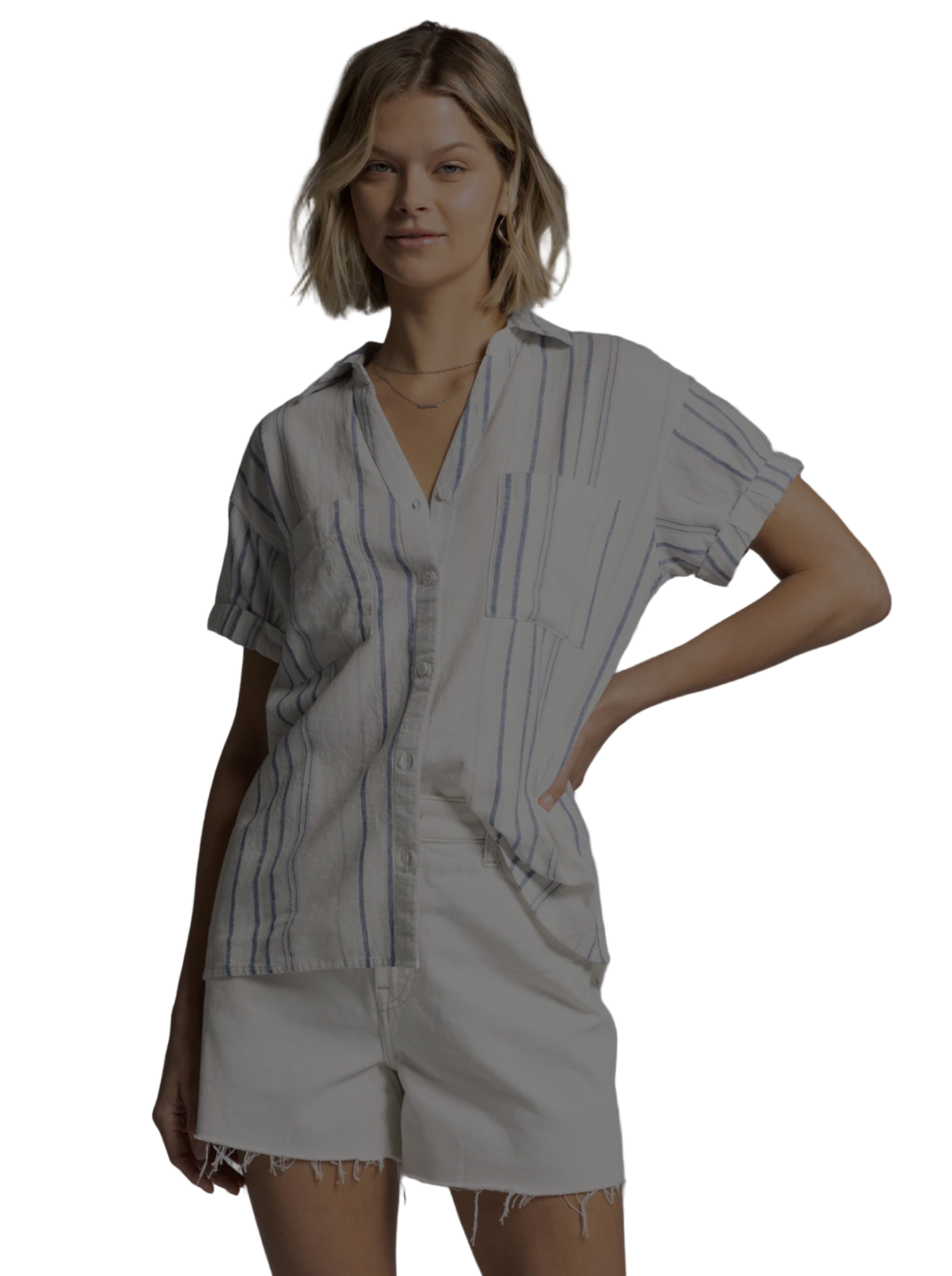 Sydney Top Coastal Grey Stripe