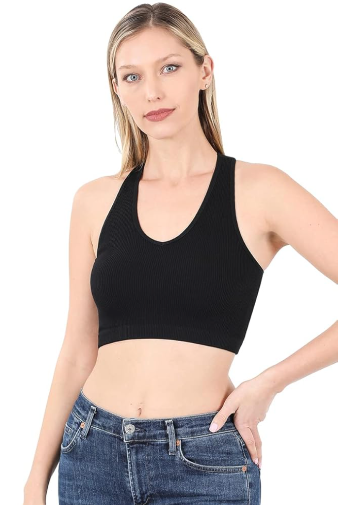 Presley Crop Cami Top - Black