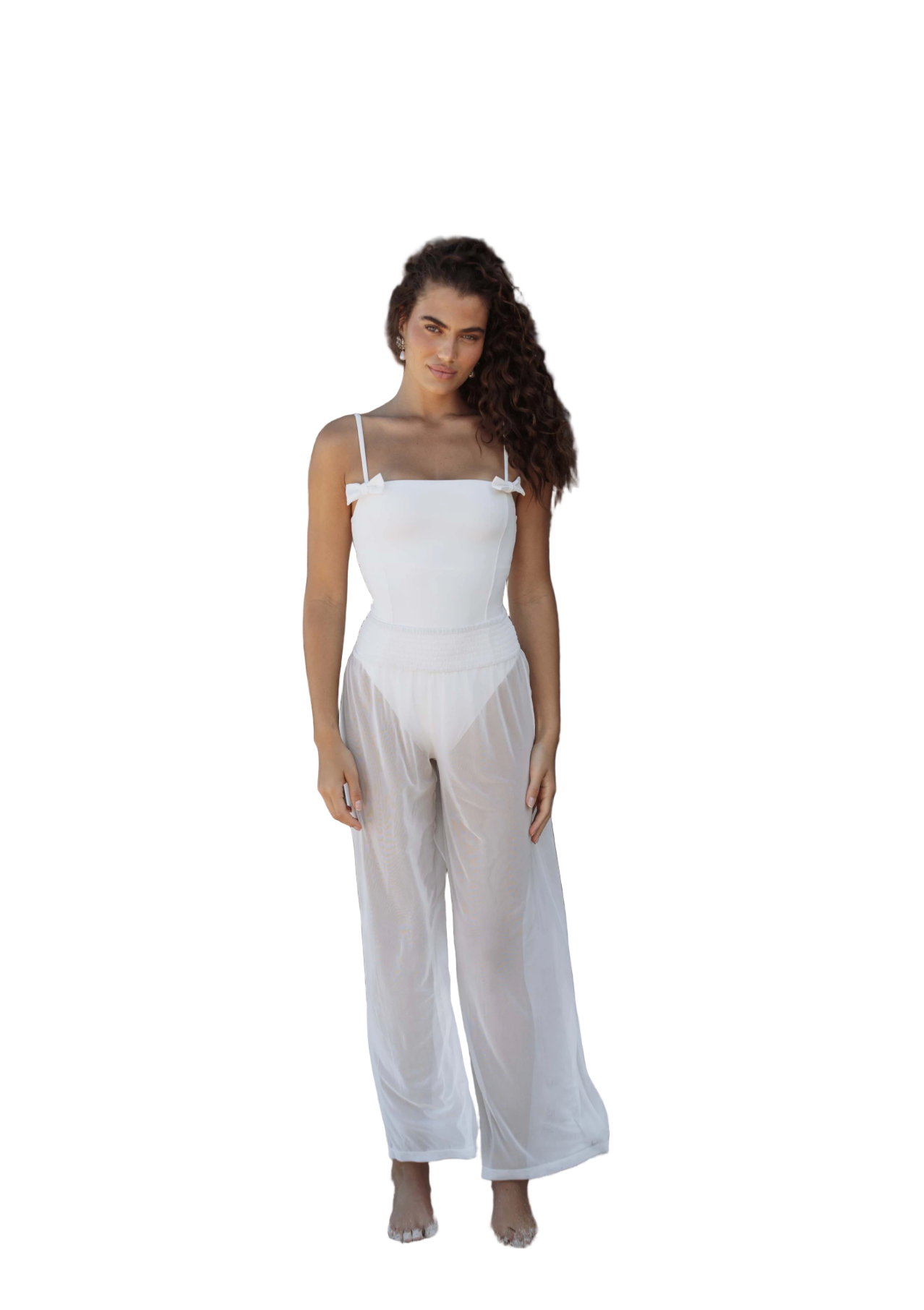 Eliza Cover-Up Pants - White