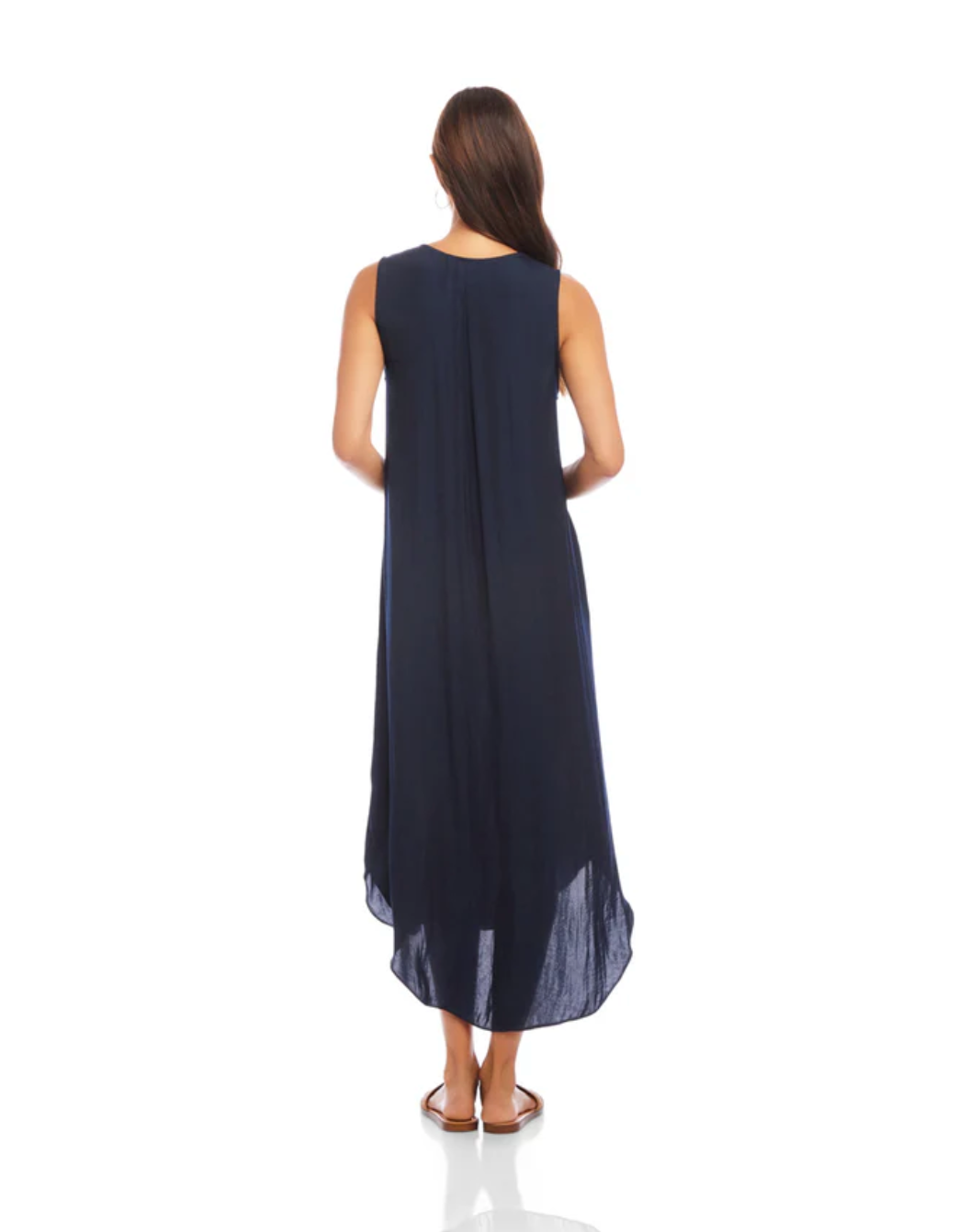 Sleeveless Midi Dress - Navy