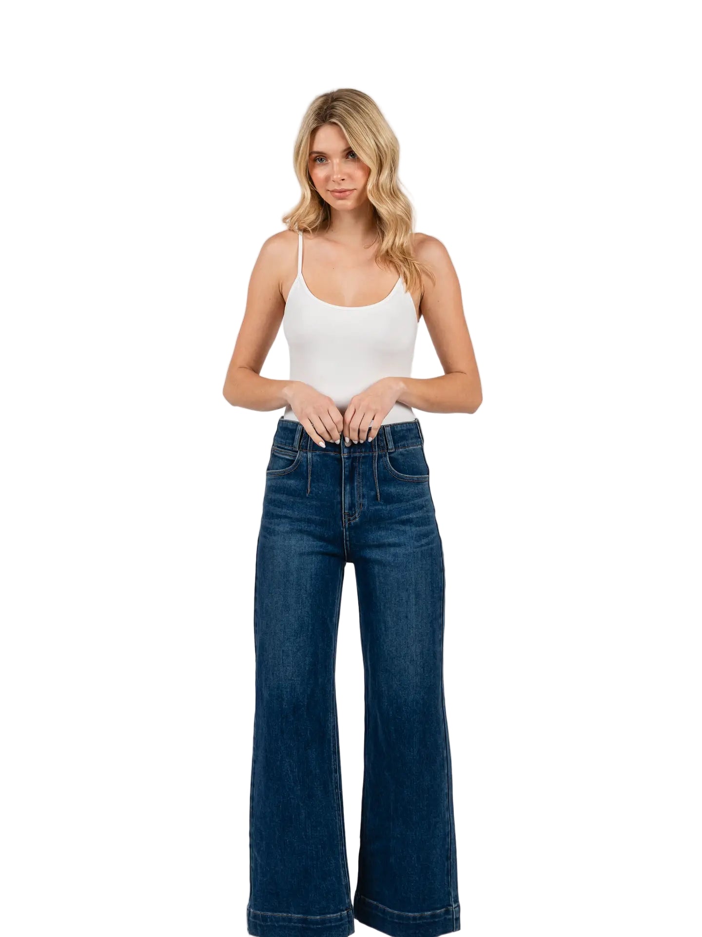 Wide Leg Dart Jeans