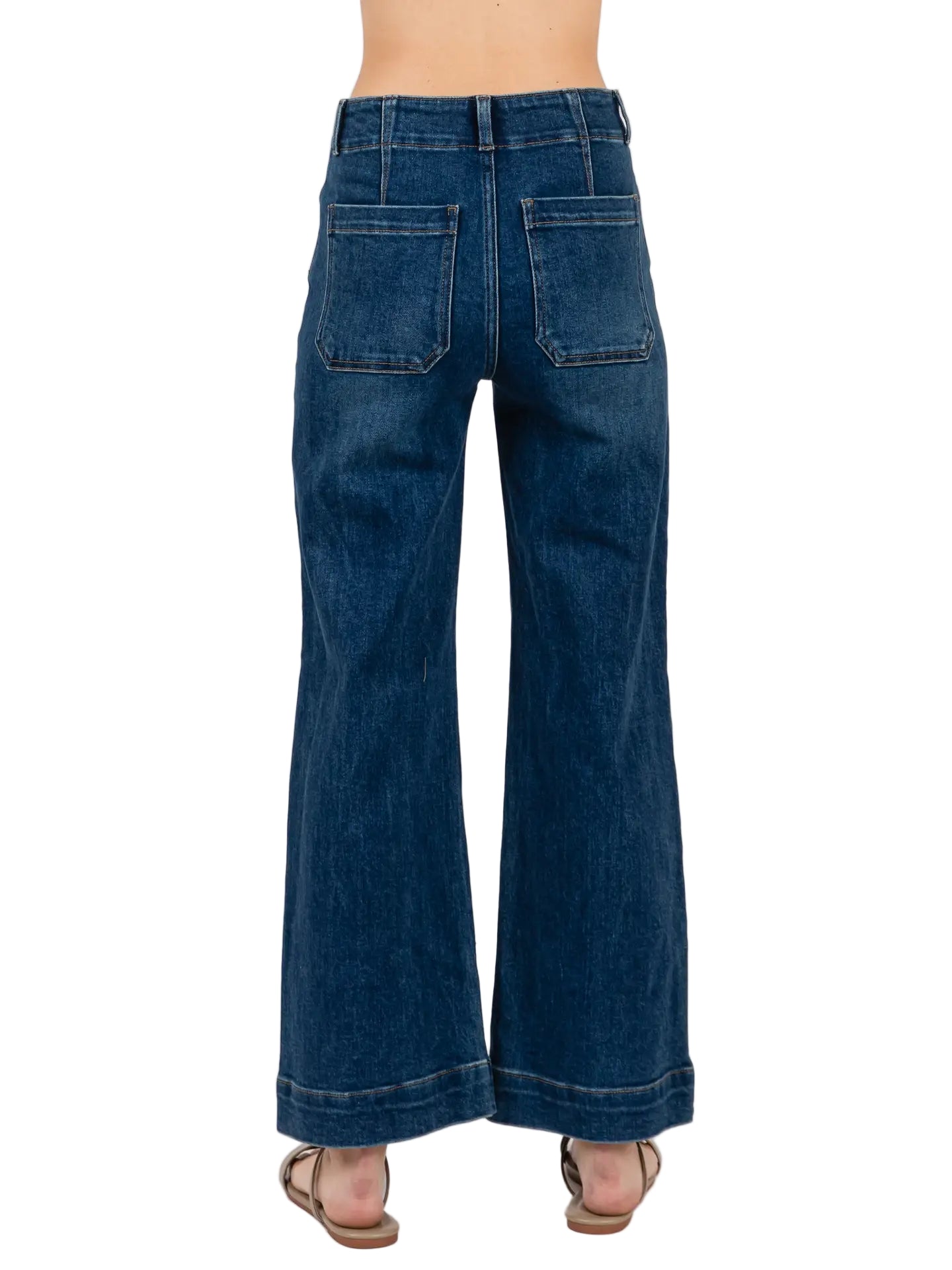 Wide Leg Dart Jeans
