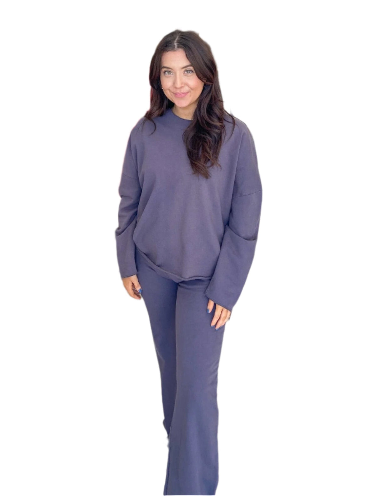 MAN Zey Wide Leg Pant Steel