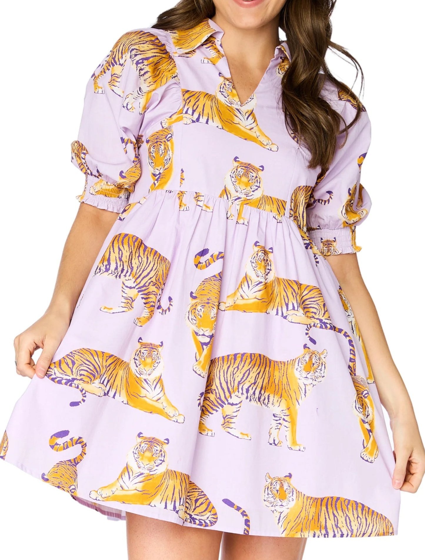 SS Tigers Poplin Dress Lavender