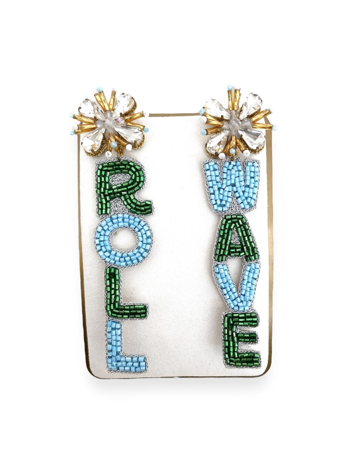 GL Roll Wave Earrings Green/Blue