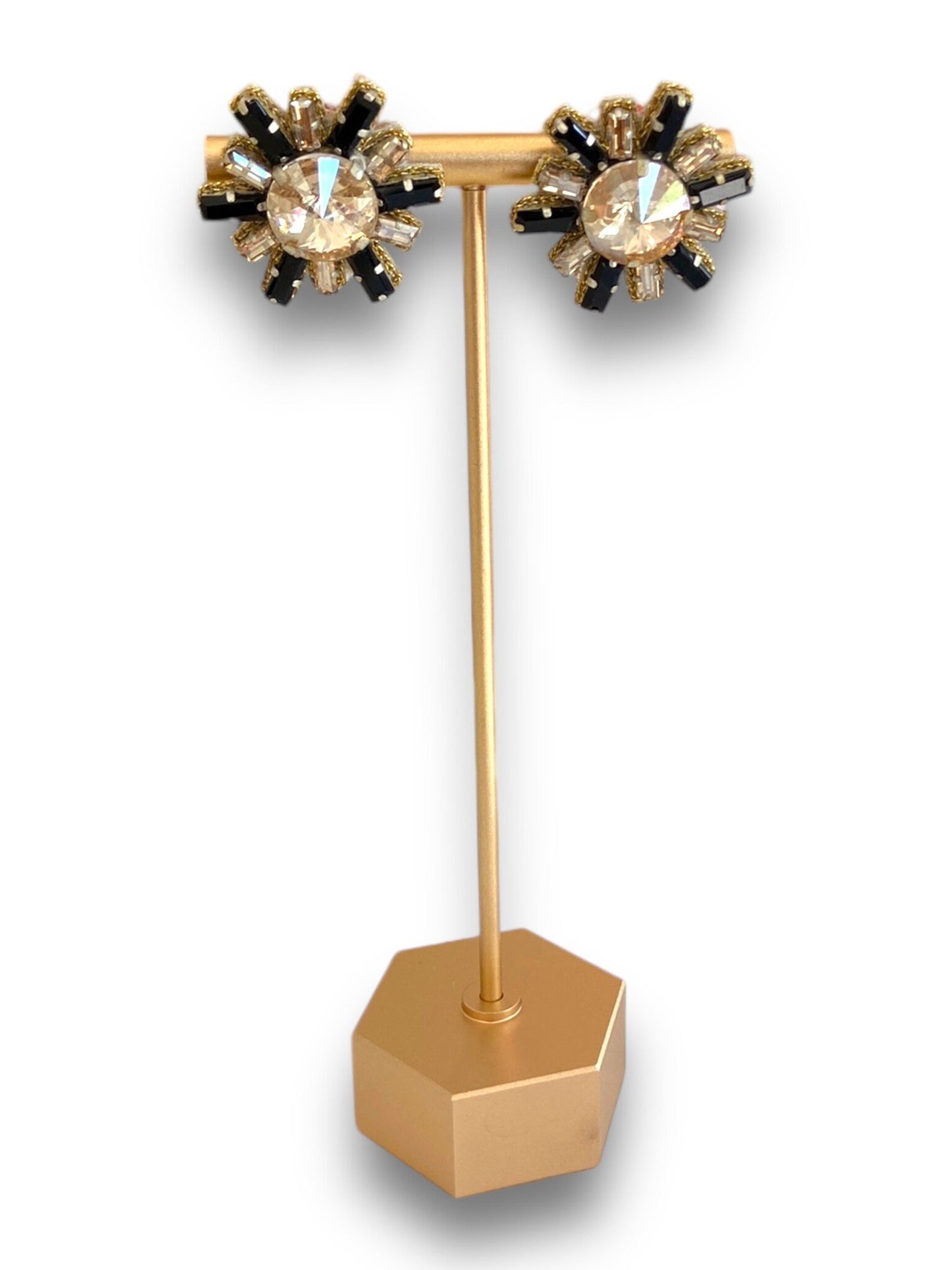 GL Burst Earrings Black/Gold