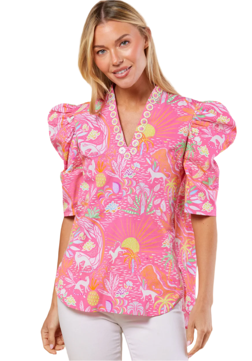 SF Natalie Top Whimsical Island Sunrise