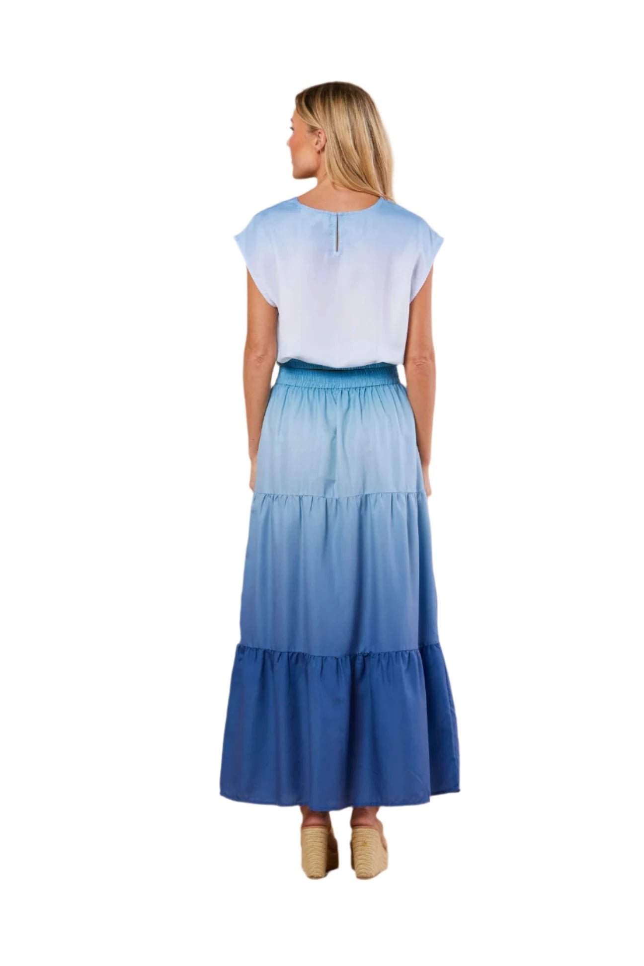 Gardenia Ombre Blouse Seaglass