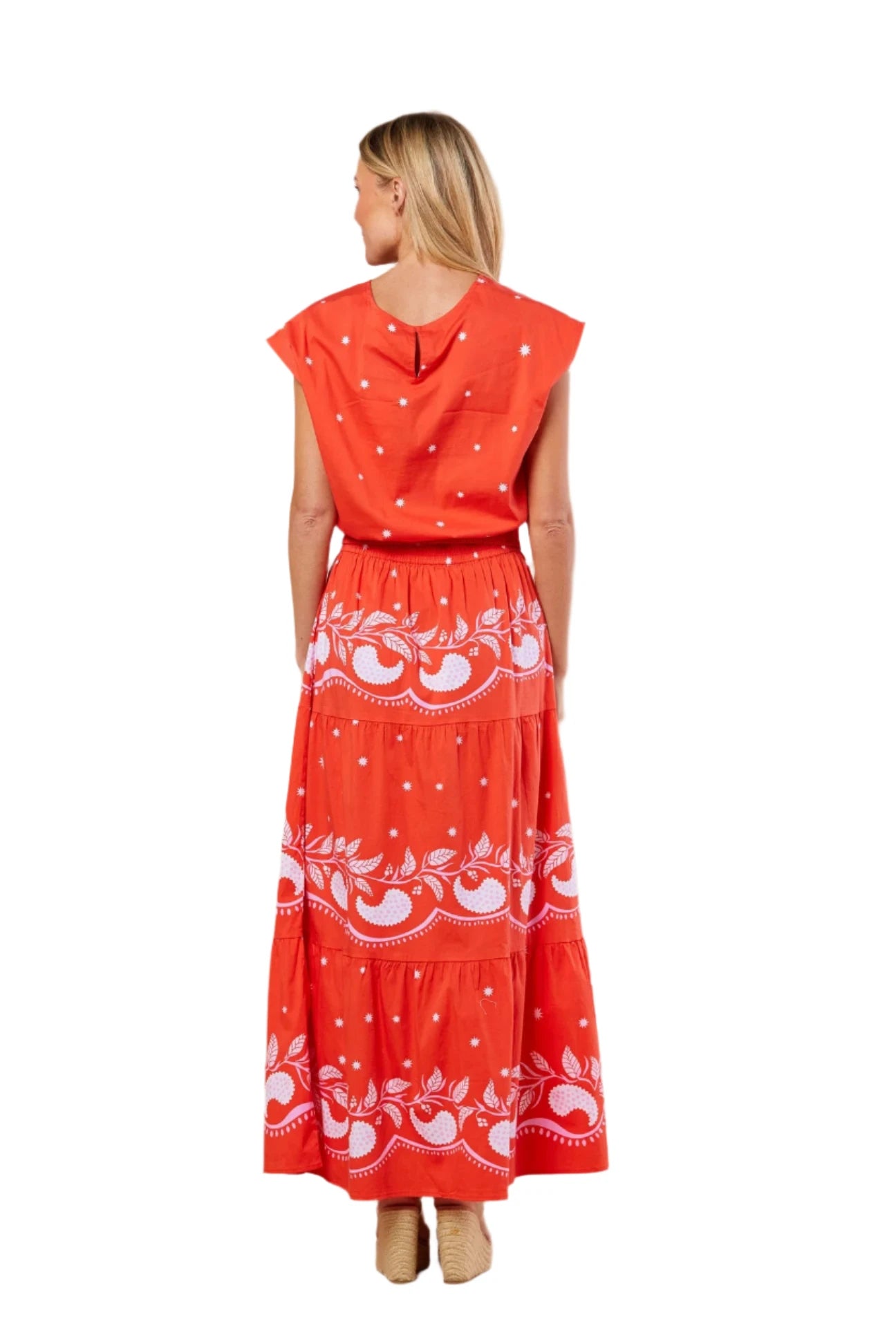 Gardenia Palmetto Skirt Sangria