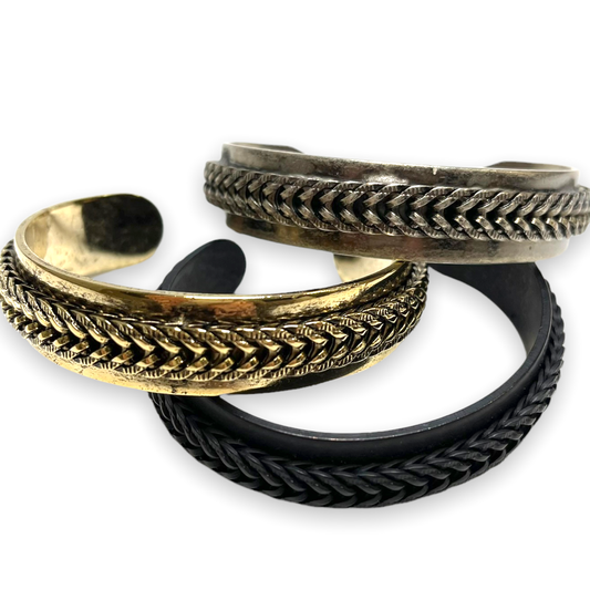 B5901 Zipper Cuff Bracelet Black