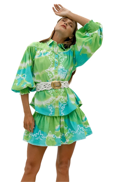 JM Hayley Shirt Green/Aqua O/S