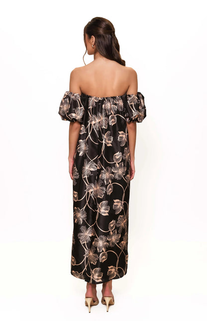 Iris Maxi Dress - Black/Apricot