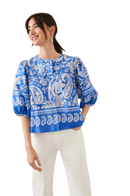 Puff Sleeve Top - Blue