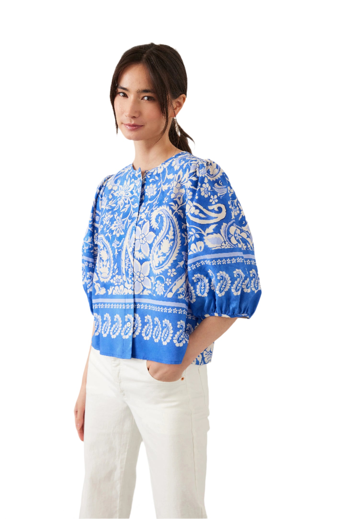 Puff Sleeve Top - Blue