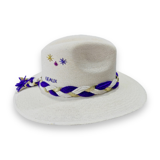 GEAUX Palm Hat Purple and Gold