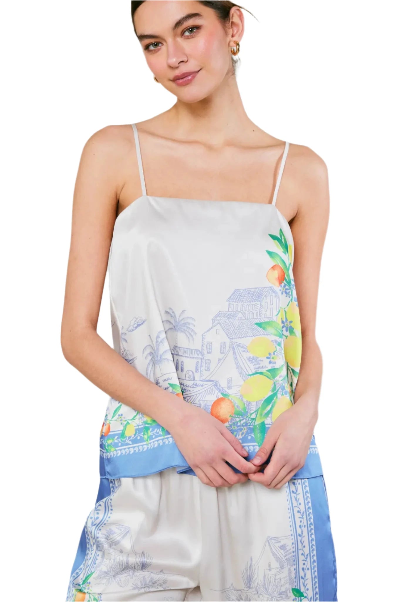 Lemon Garden Cami Top Blue