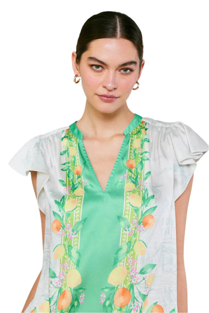 Lemon Garden Blouse Green