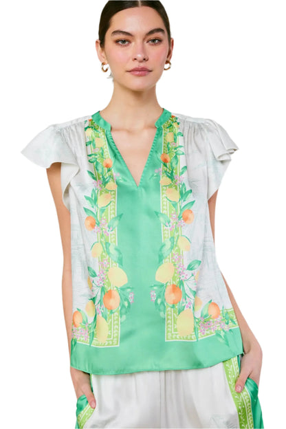 Lemon Garden Blouse Green
