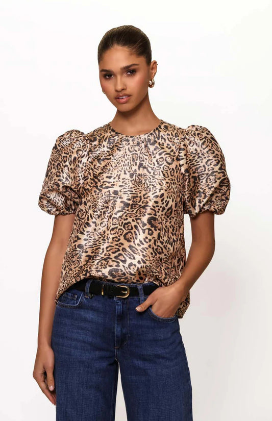 Nadine Top - Leopard Swirl